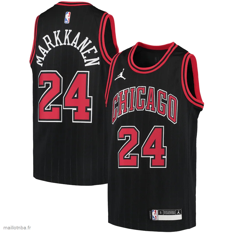 Maillot Chicago Bulls Lauri Markkanen Jordan Brand Black 2020/21 Swingman Player Jersey - Statement Edition